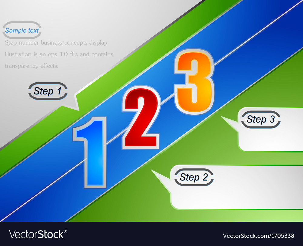Step number business concepts display background