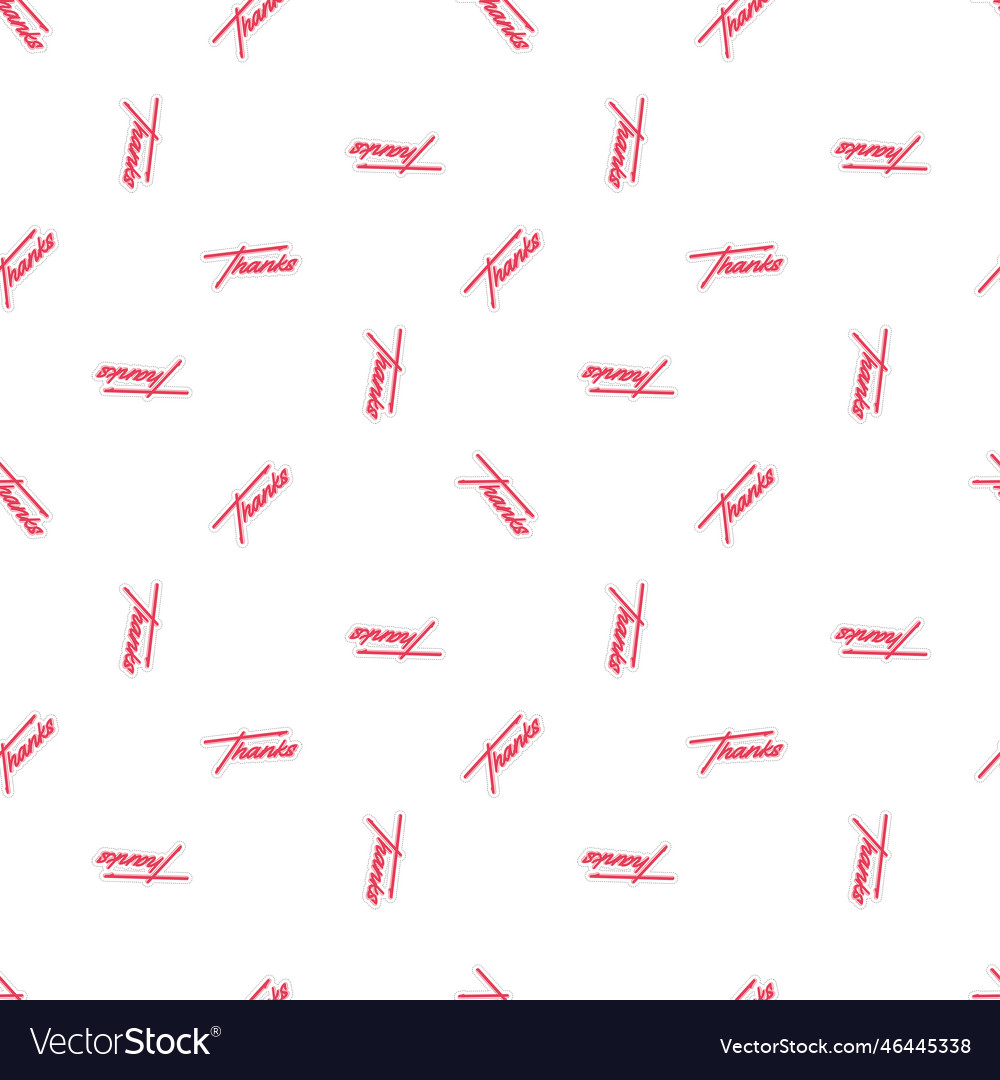 Thanks slogan all over print pattern vector image Thanks slogan all over print pattern