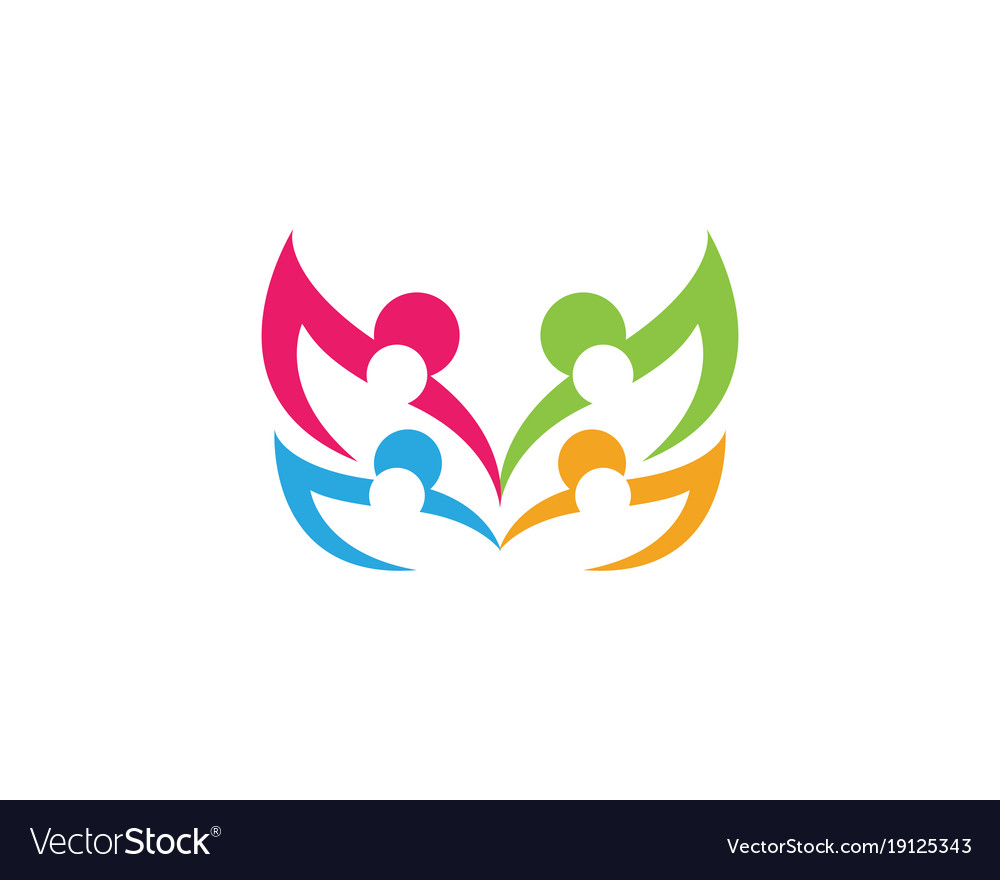 Adoption and community care logo template icon