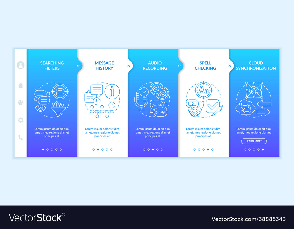 Best messaging feature onboarding template vector image Best messaging feature onboarding template