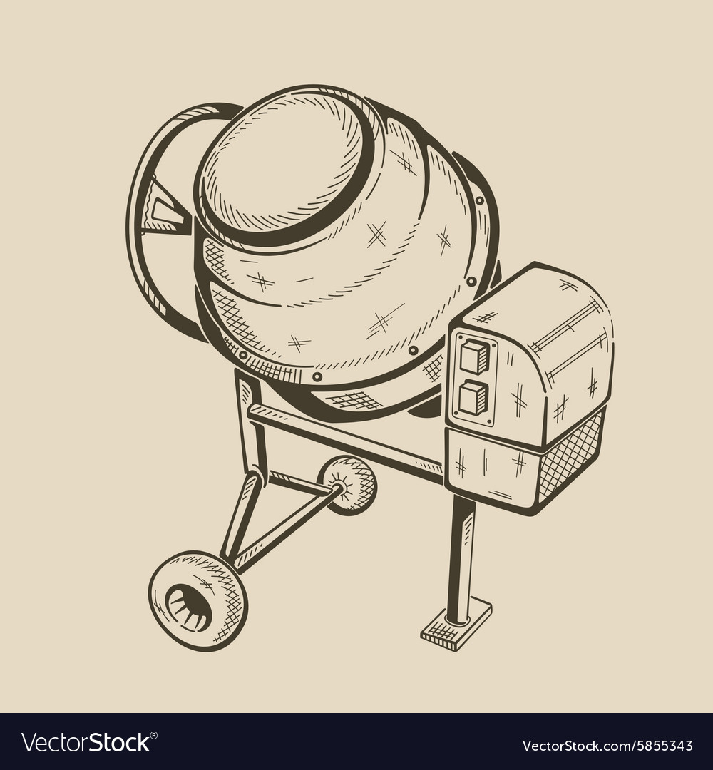 Concrete mixer Royalty Free Vector Image VectorStock