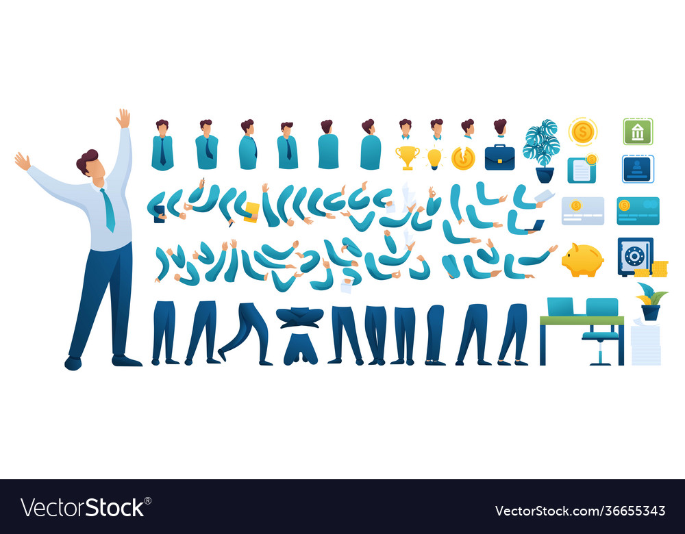 Constructor for creating a businessman n9 create vector image Constructor for creating a businessman n9 create