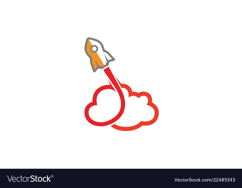 Creative abstract rocket red cloud symbol logo