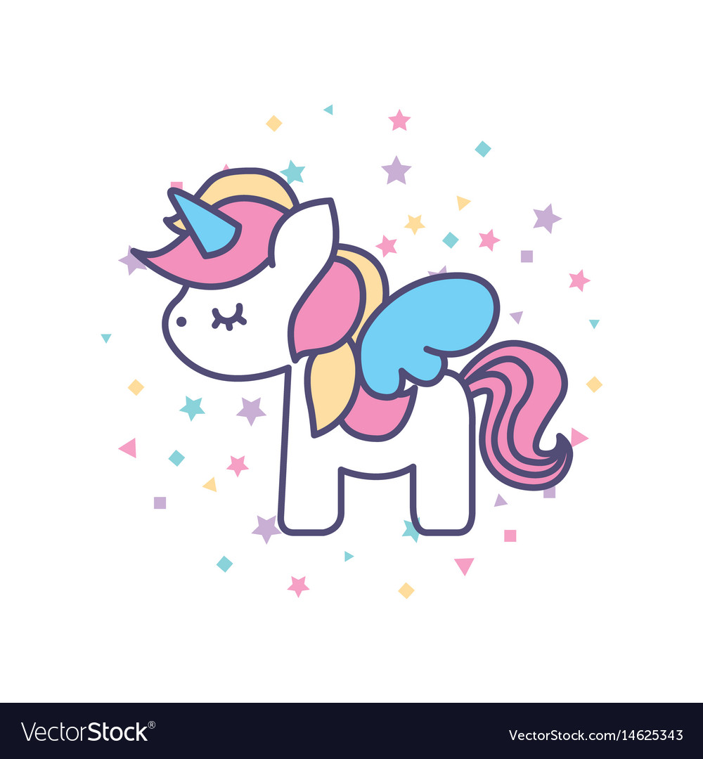 Cute Unicorn. Fashion Illustration Drawing in Modern Style for Clothes  Stock Vector - Illustration of shape, pretty: 194589785