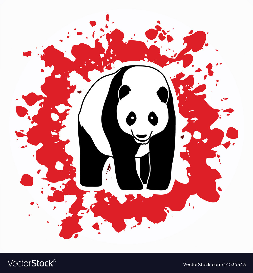 Panda standing cartoon logo