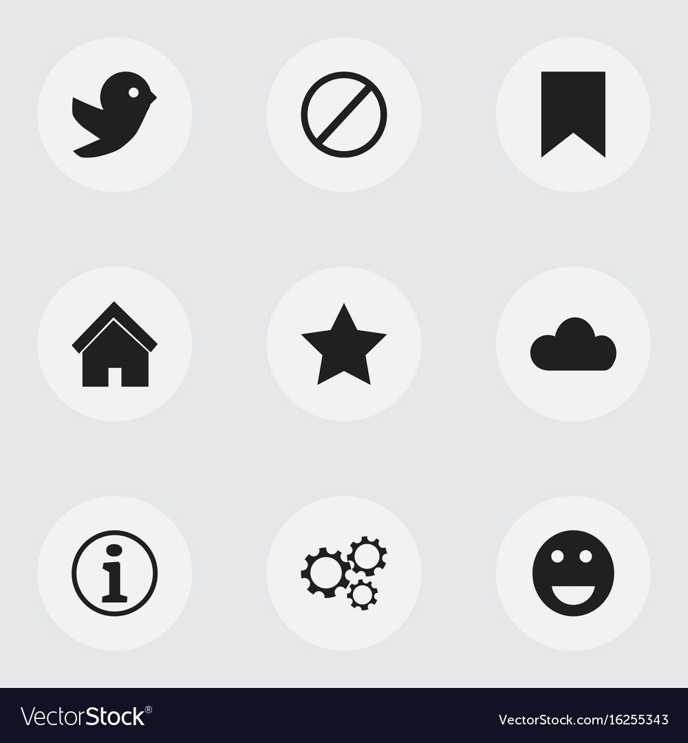 Set of 9 editable network icons includes symbols