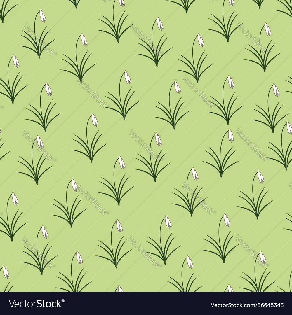 Snowdrop seamless repeat pattern print