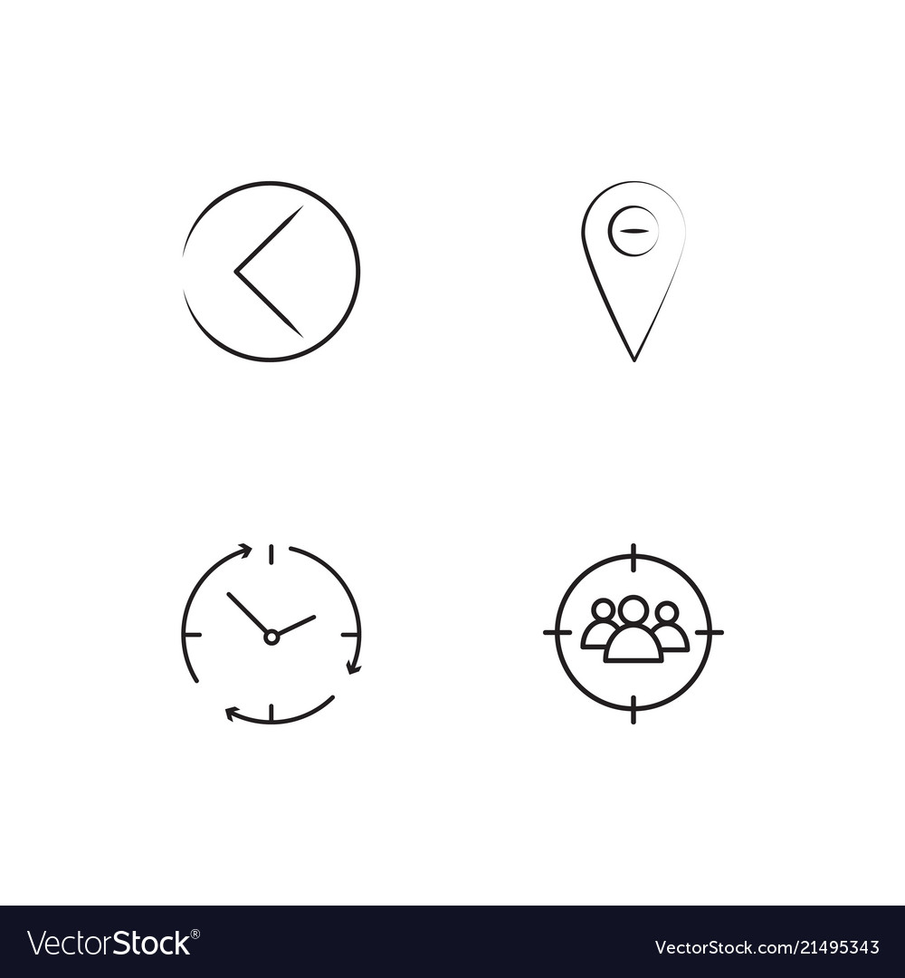 Time linear icons set simple outline