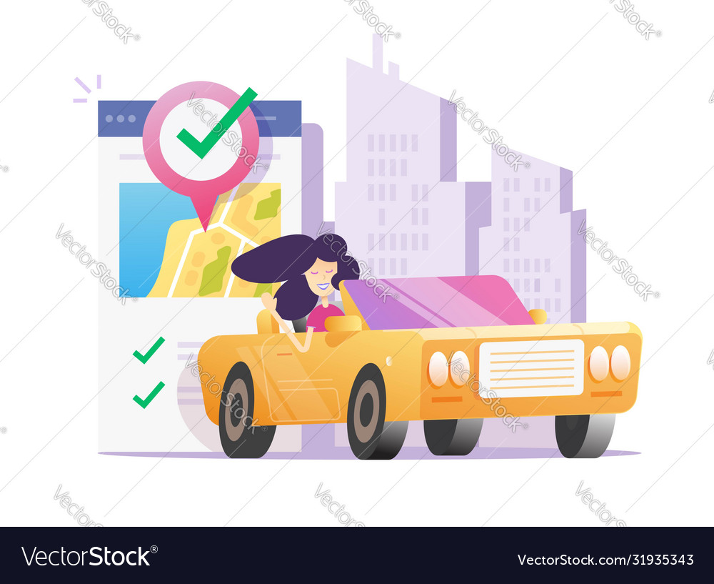 Vehicle car city gps position map pin pointer vector image Vehicle car city gps position map pin pointer