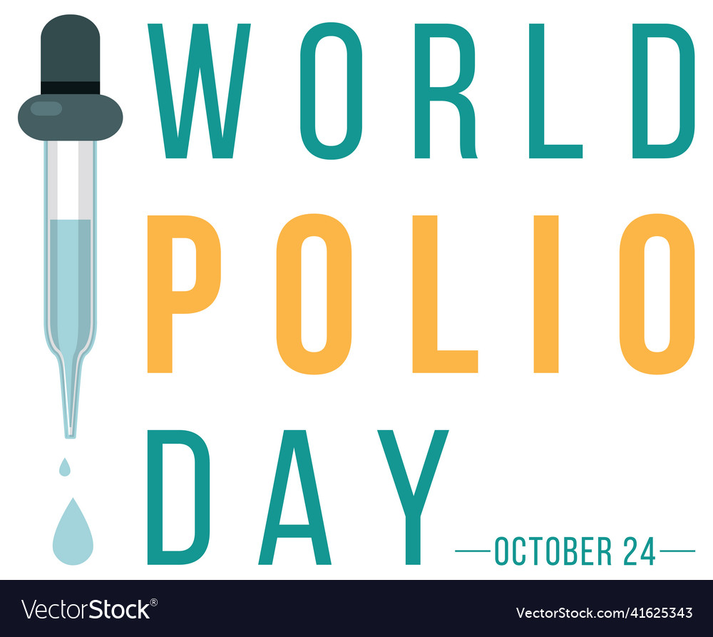 World polio day typography design with polio Vector Image