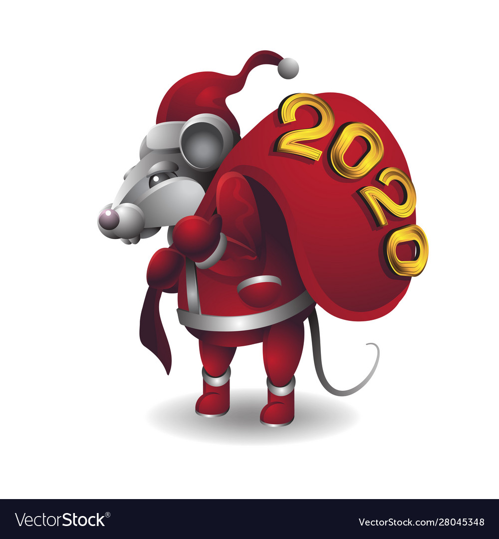 Animal mouse character in santa claus costume