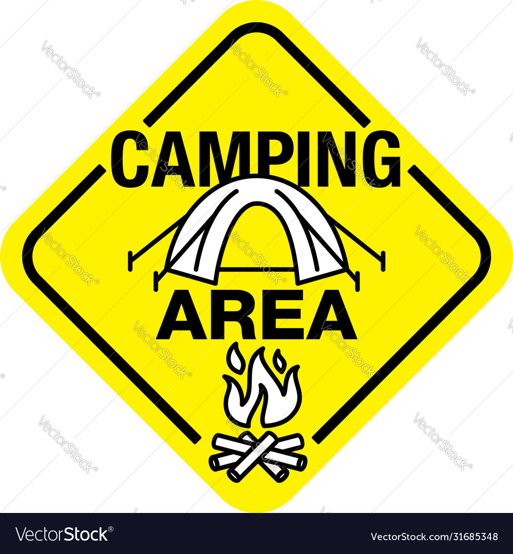 Camping Zone Straßenschild