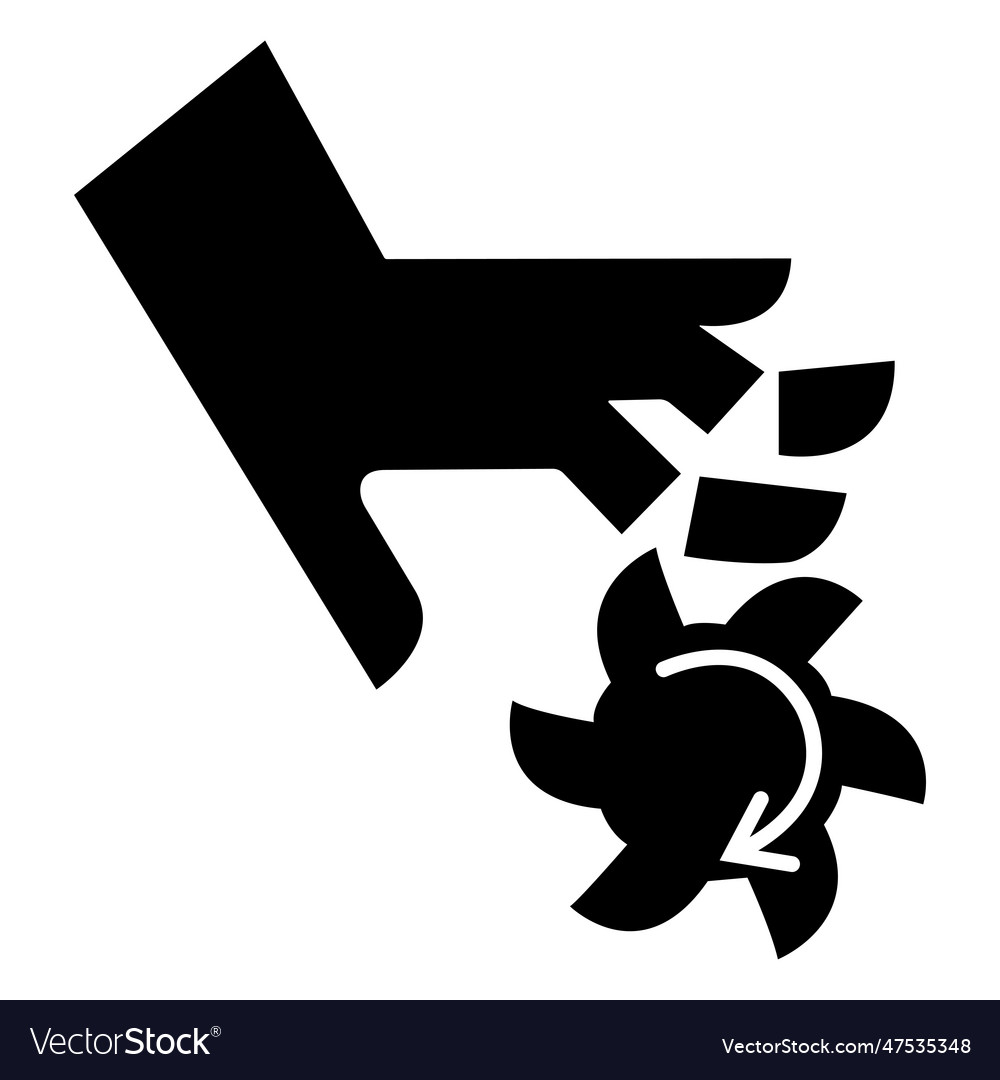 Caution cutting of fingers rotating blade symbol