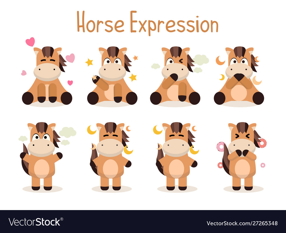 Cute horse expression collection