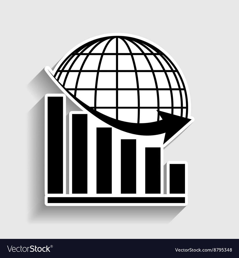 Declining graph with earth