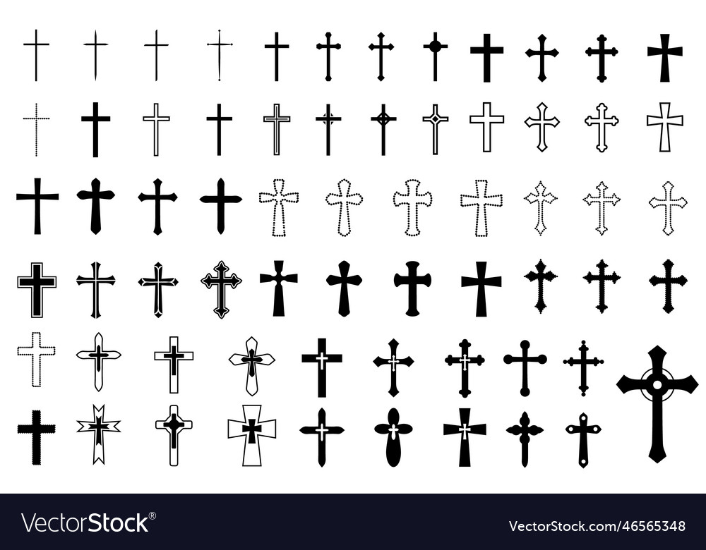 Decorative crucifix religion catholic symbol Vector Image