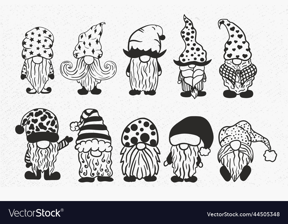 Gnome bundle svg gnomies merry christmas Vector Image