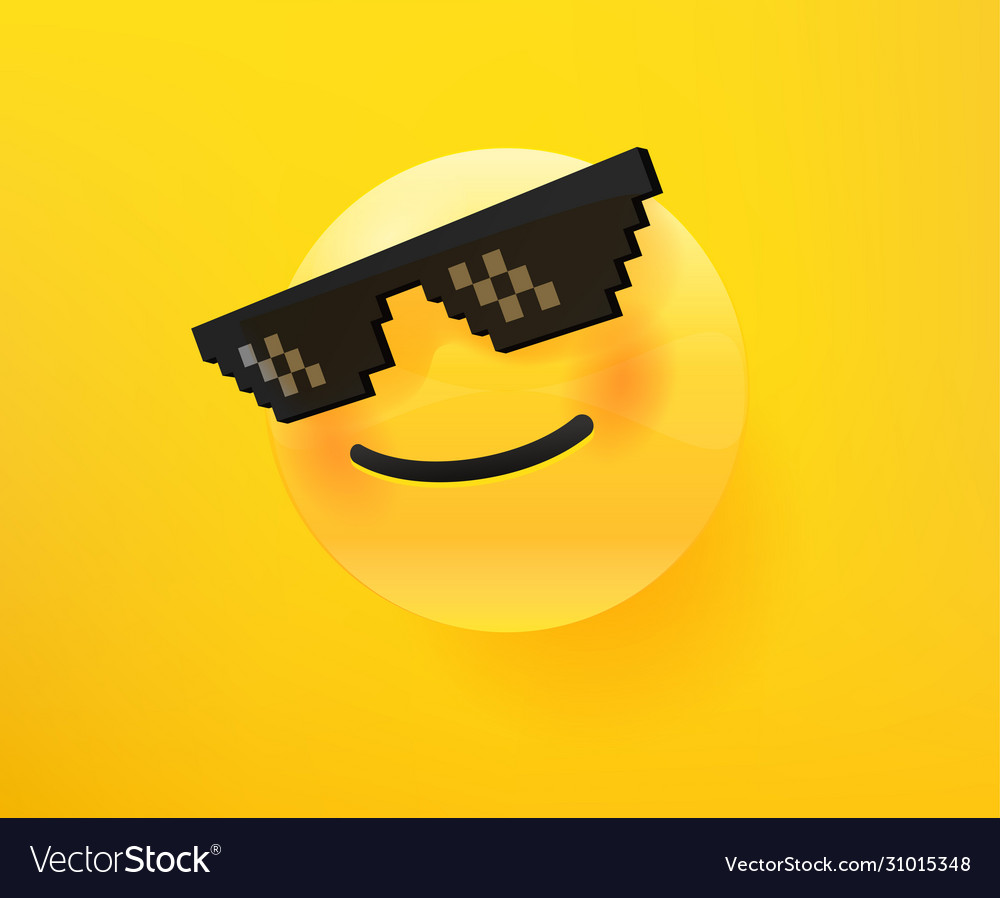 Like a boss emoticon 3d comic style editable Vector Image