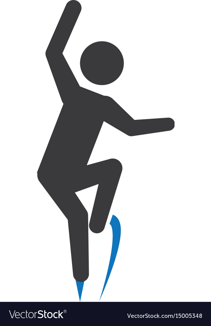 Pictograph man jumping up concept Royalty Free Vector Image