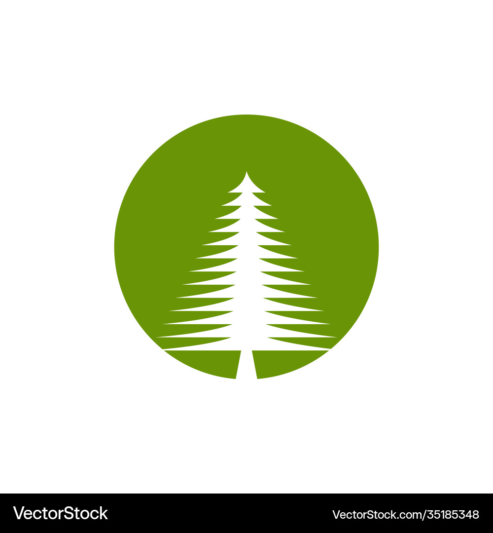 Pine tree icon logo design template Royalty Free Vector