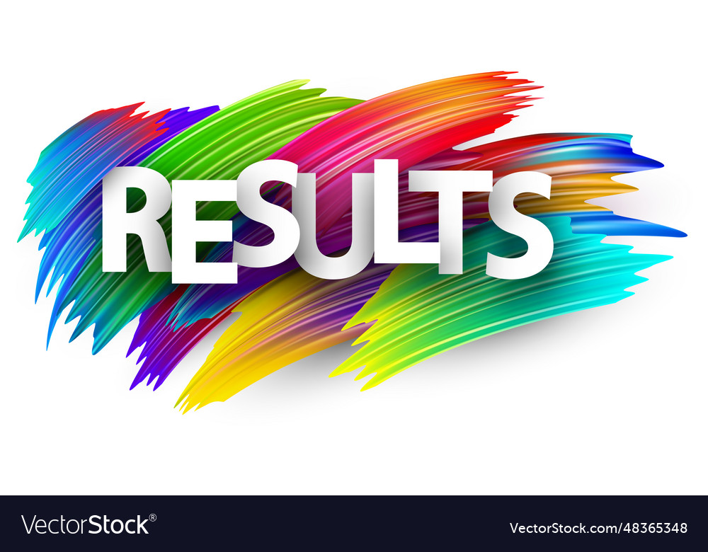 Results paper word sign with colorful spectrum Vector Image