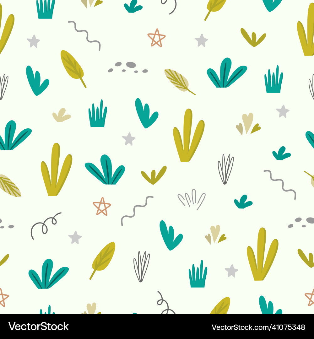 Seamless pattern with leaf branches blades Vector Image