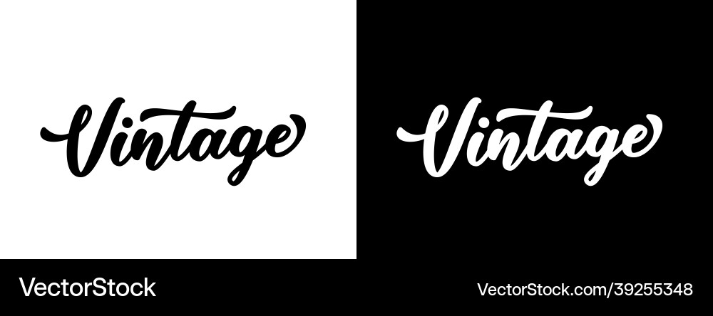 Vintage word in handwritten text style design Vector Image