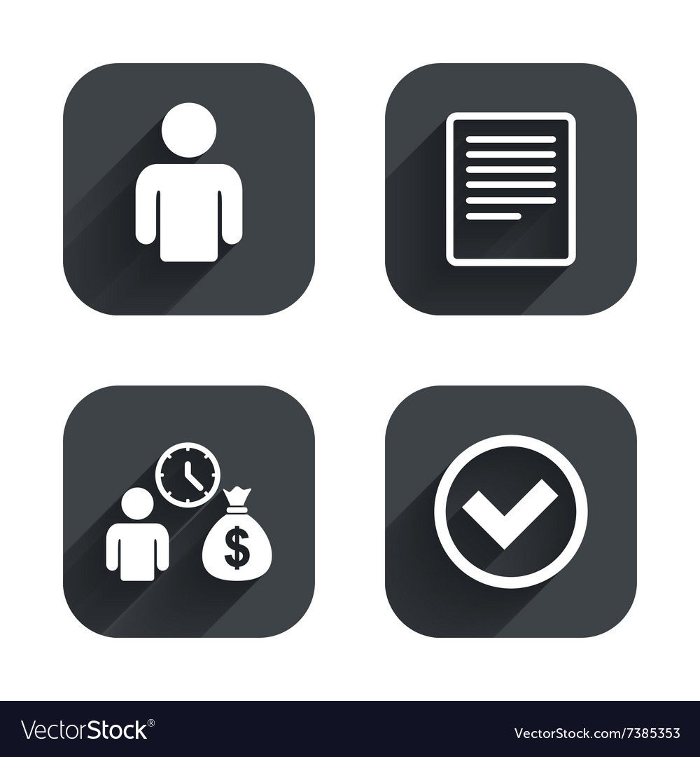 Bank Loans Icons Fill Document And Get Money Vector Image