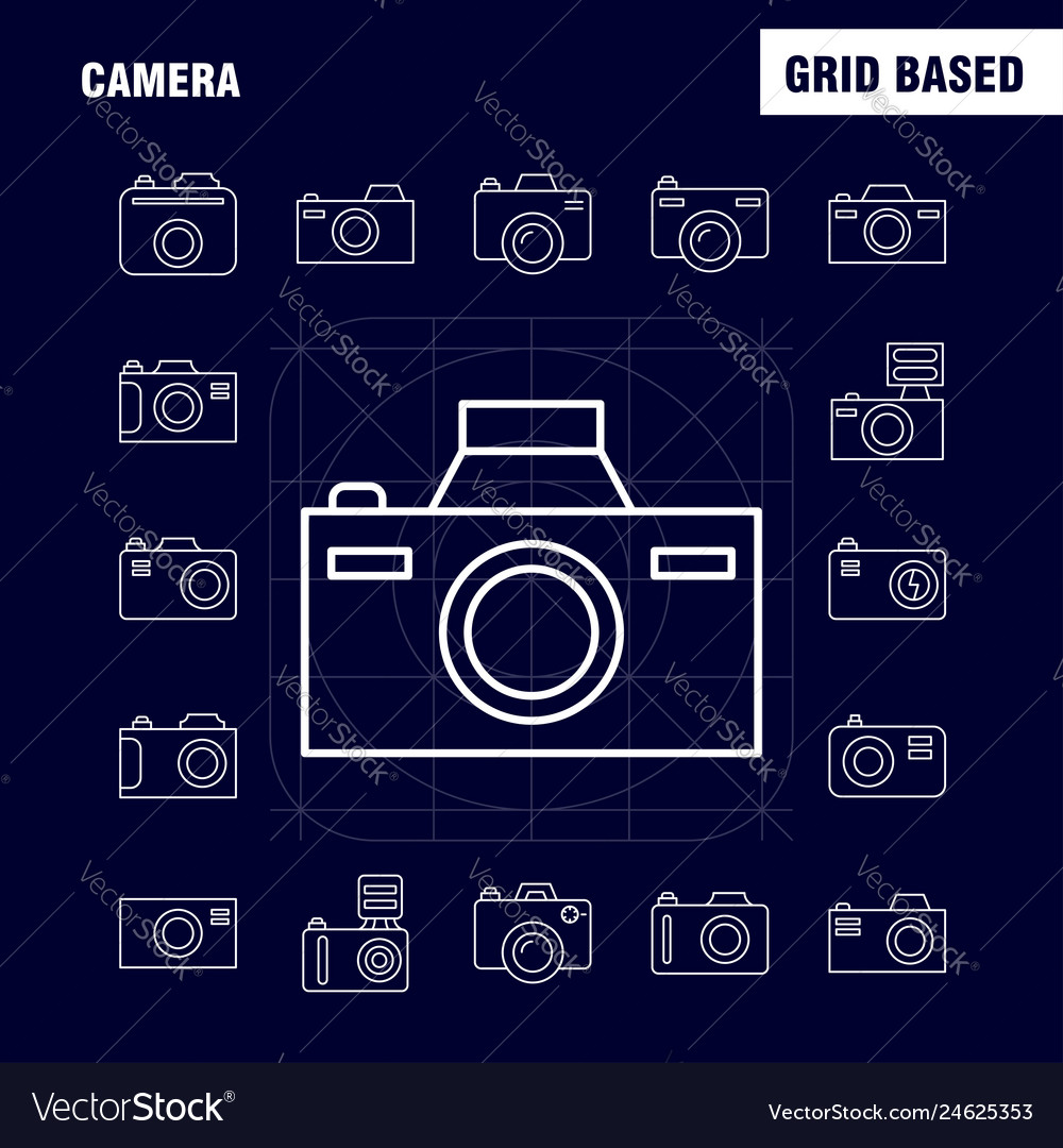 Camera line icon for web print and mobile uxui