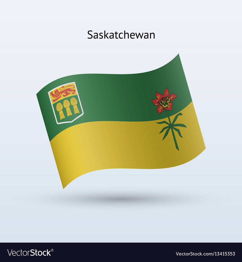 Canadian province of saskatchewan flag waving form