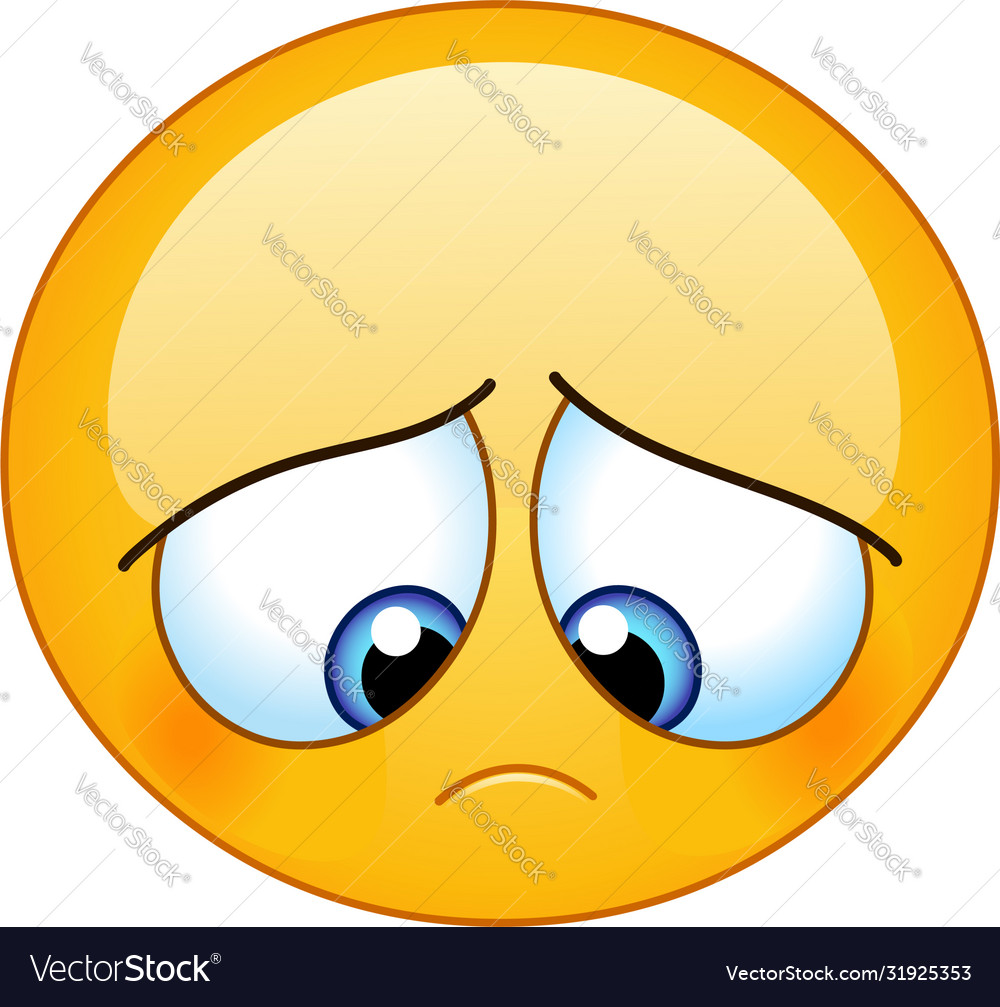 Gloomy emoticon Royalty Free Vector Image VectorStock