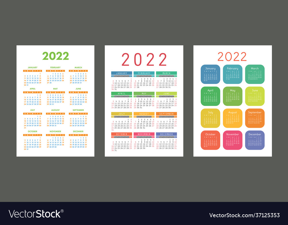 pocket calendar 2022 year portrait orientation vector image