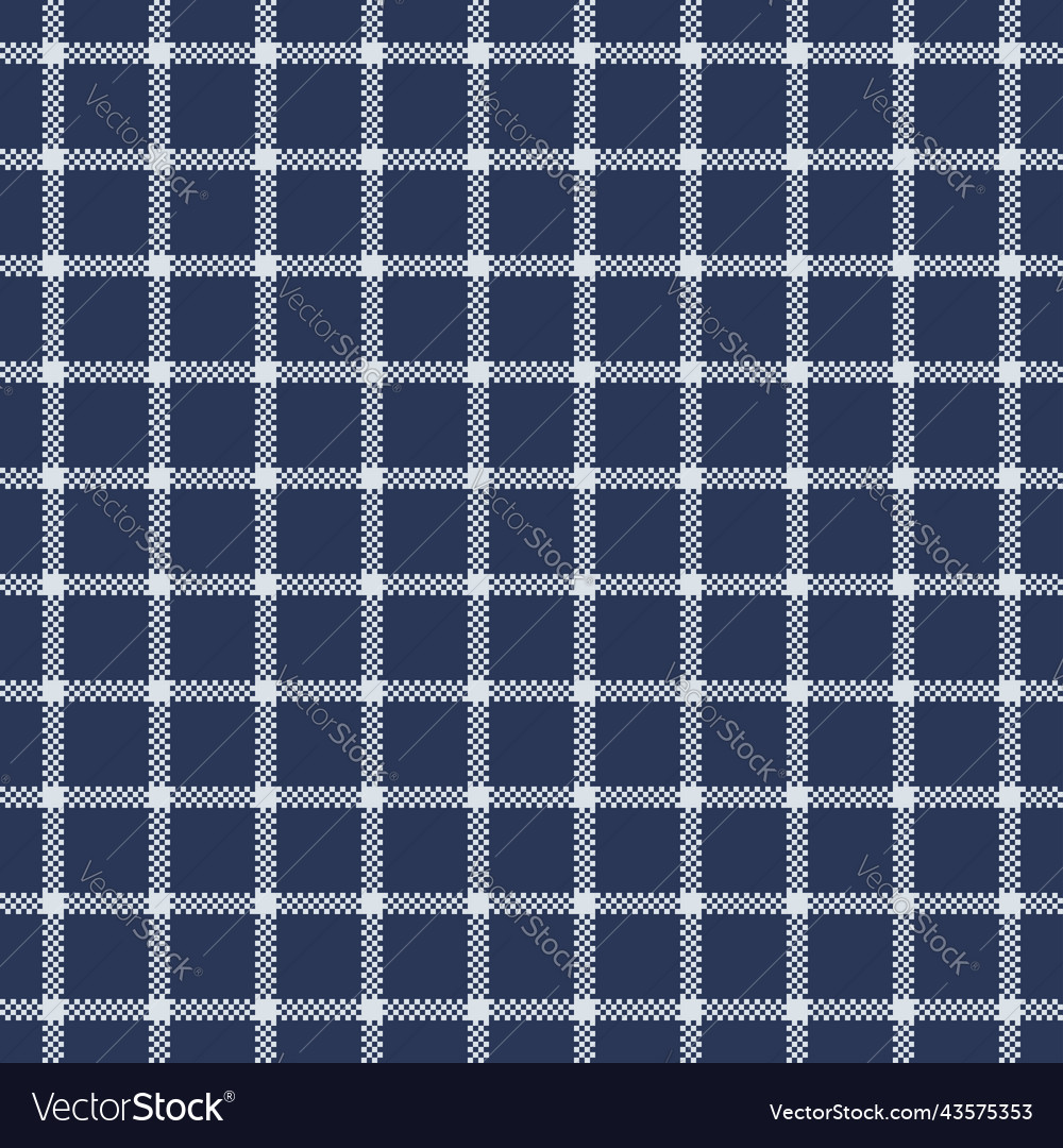 Seamless dark blue graph check pattern vector image Seamless dark blue graph check pattern