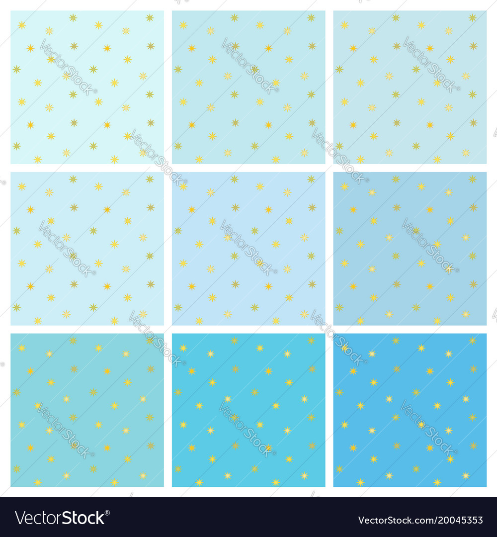 Set Blue Backgrounds With Small Gold Stars Vector Image Set Blue Backgrounds With Small Gold Stars Vector Image