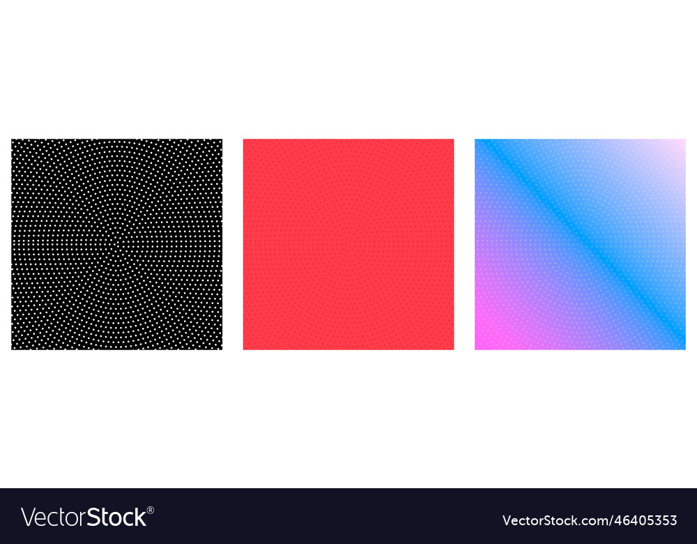 Set of halftone circle texture background grid vector image Set of halftone circle texture background grid