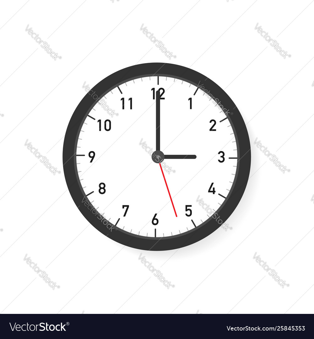 Einfache klassische schwarze und weiße Rundwanduhr vector image Einfache klassische schwarze und weiße Rundwanduhr