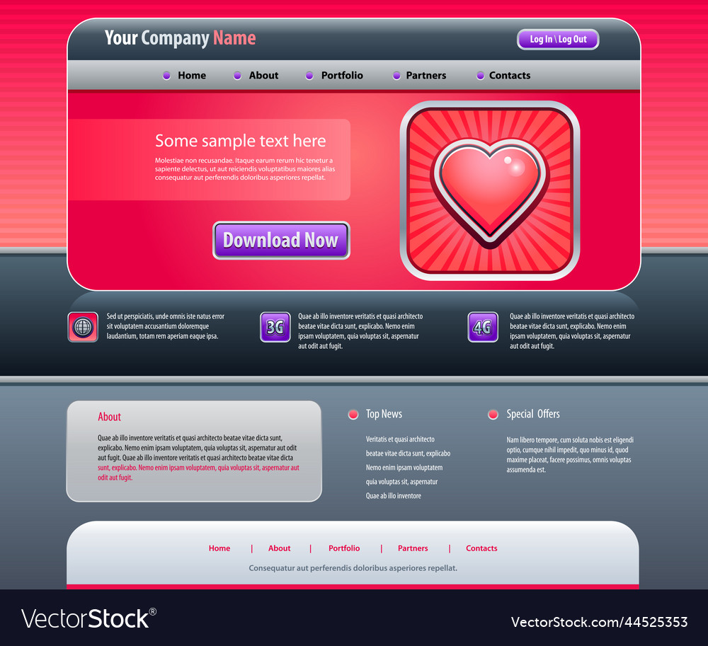 Web site design template