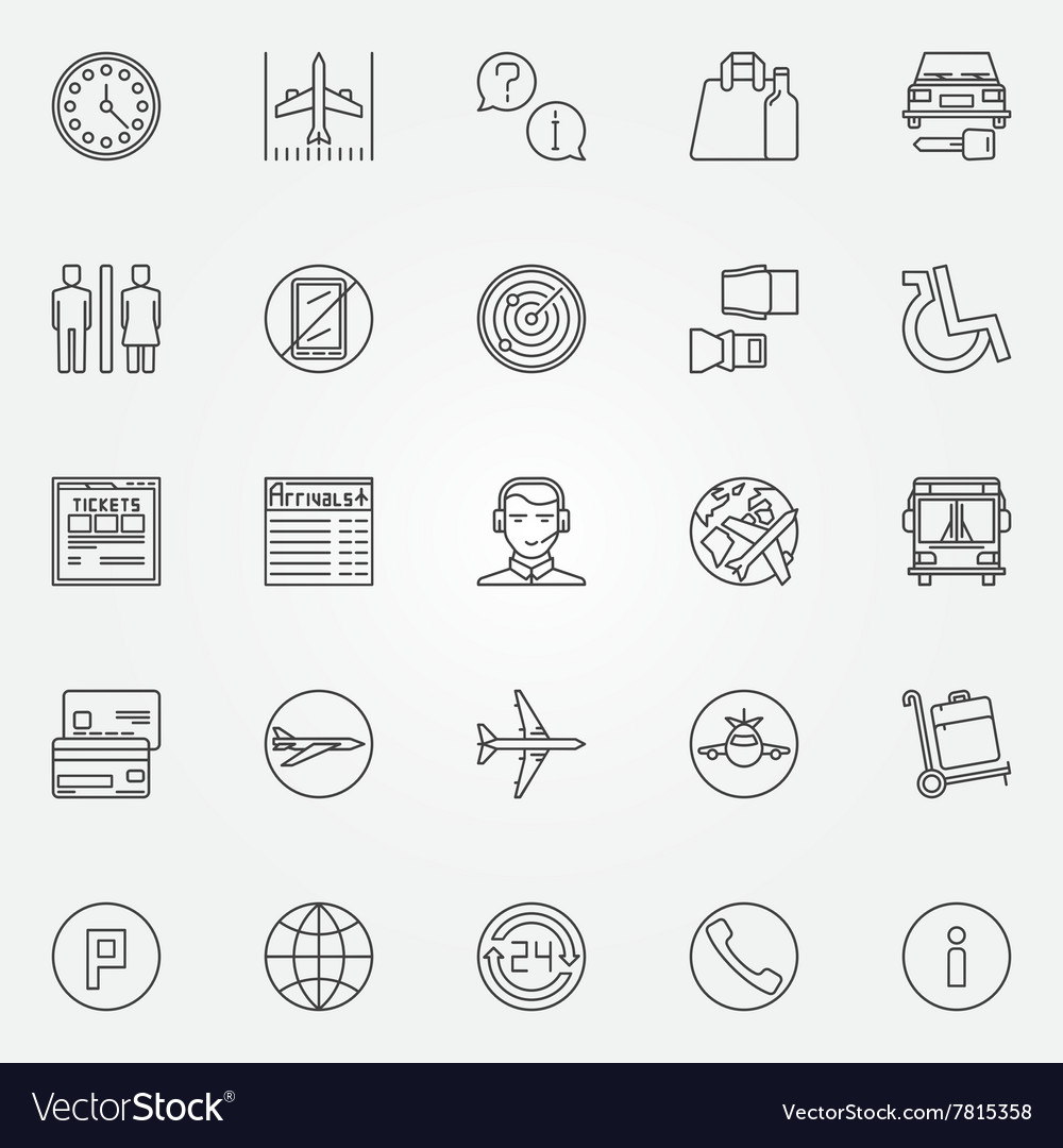 Airport linear icons