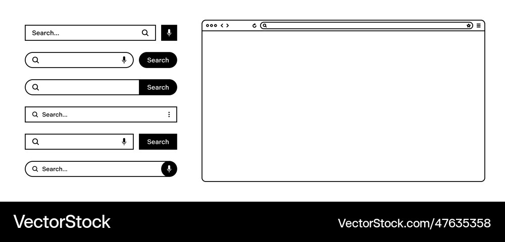 Blank web browser internet page window Royalty Free Vector