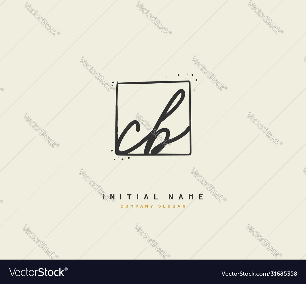 C b cb beauty initial logo handwriting