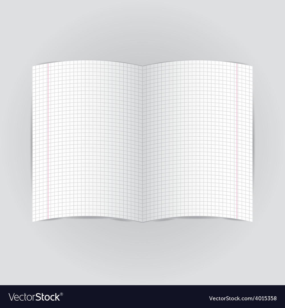 Checkered notebook paper on gray background