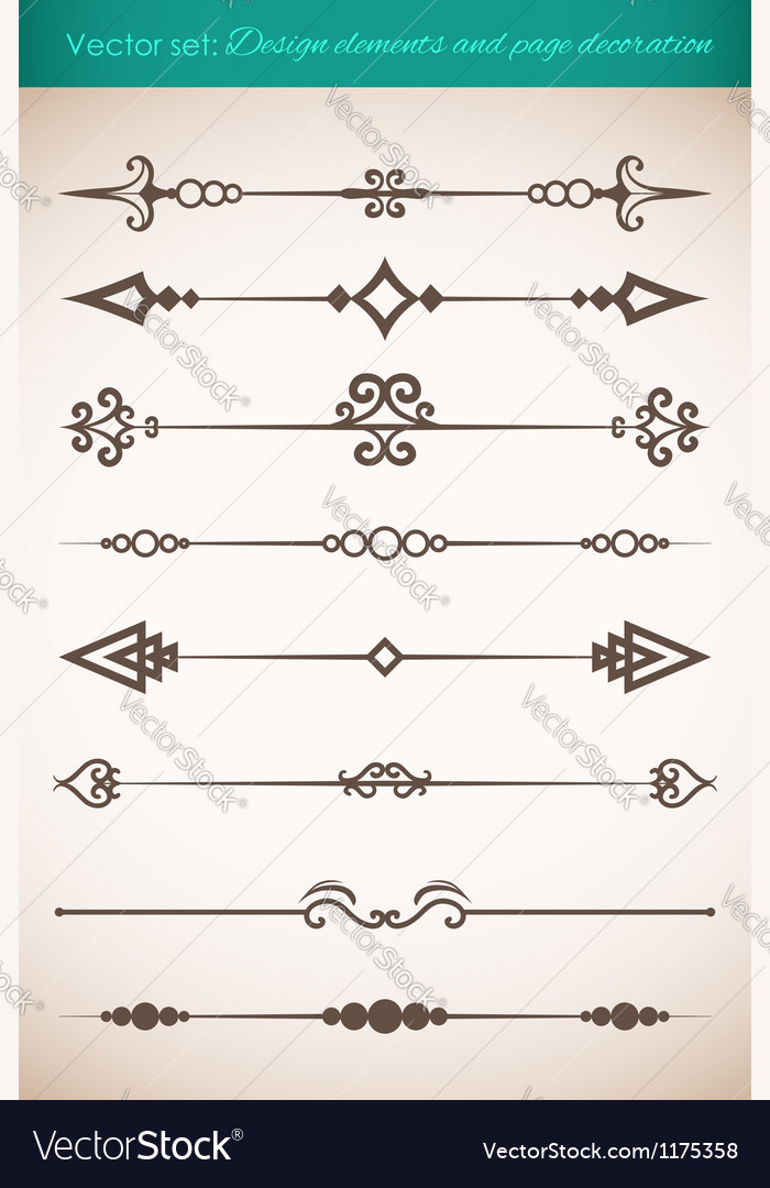 Design elements and page decorations set