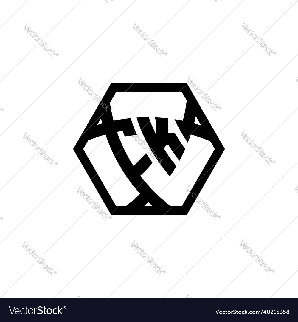 Fk logo monogram triangle shield hexagonal style