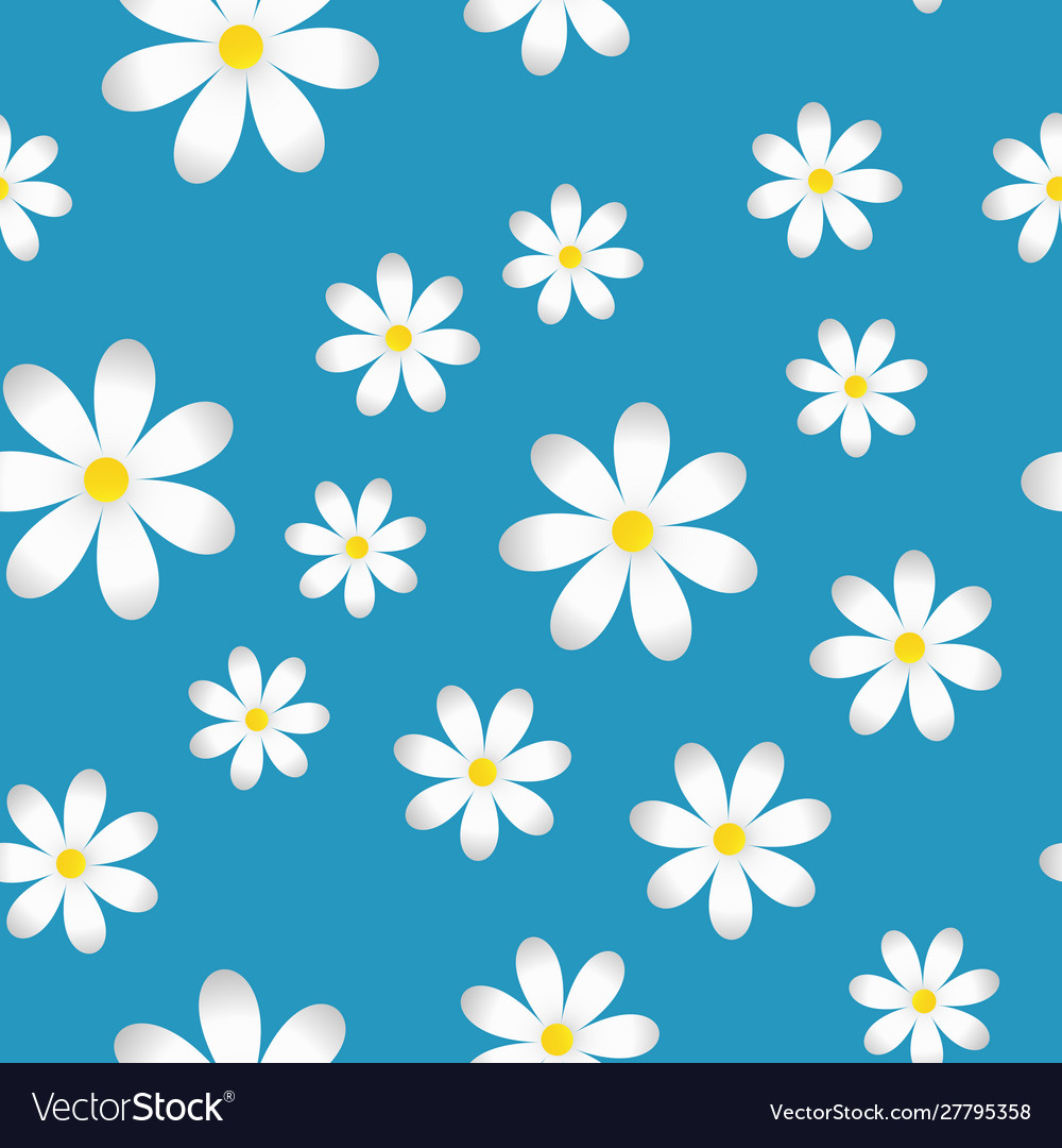 Infinite spring background with camomiles pattern vector image Infinite spring background with camomiles pattern