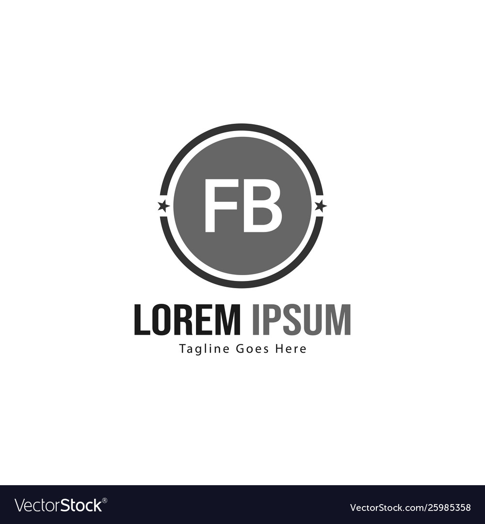 Initial fb logo template with modern frame vector image Initial fb logo template with modern frame