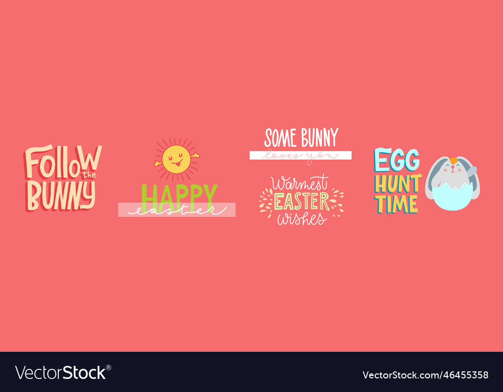 Joyful happy easter hand-drawn lettering greeting