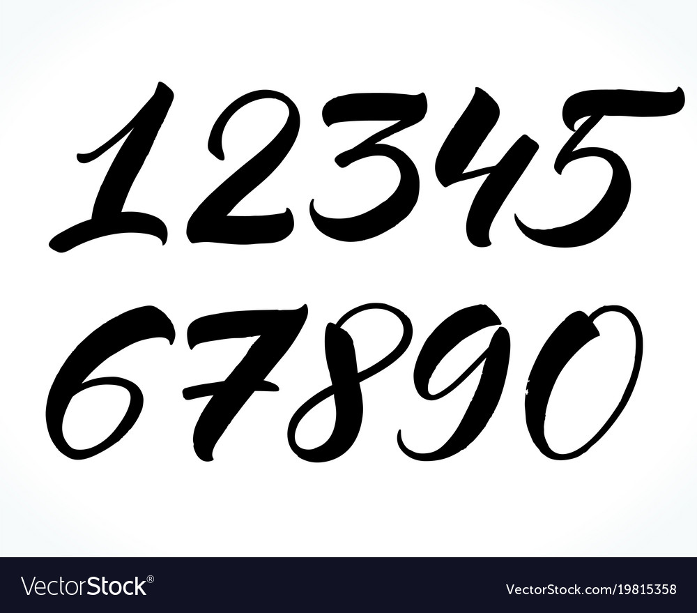 Lettering numbers Royalty Free Vector Image - VectorStock