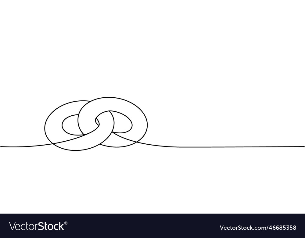 Pretzel ciabatta eine Linie kontinuierliche Zeichnung