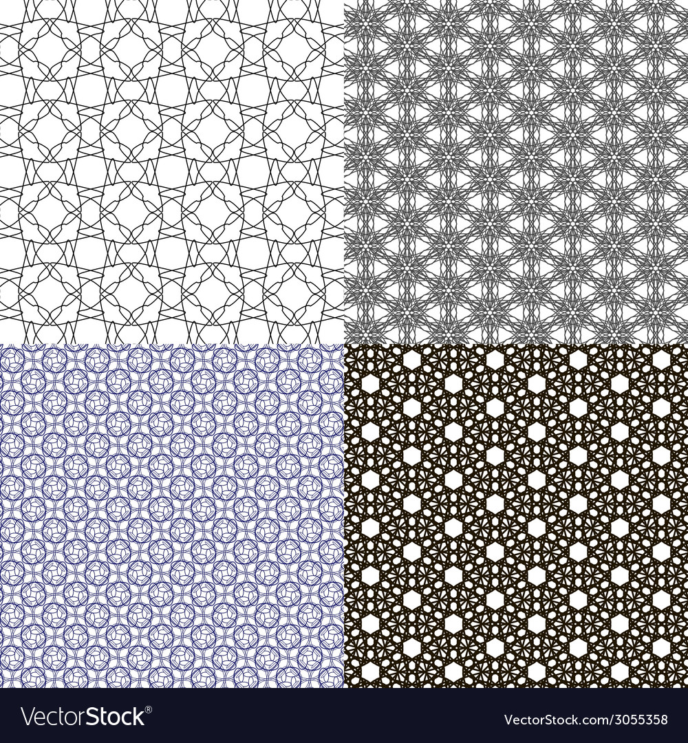 Set of geometric pattern in op art design
