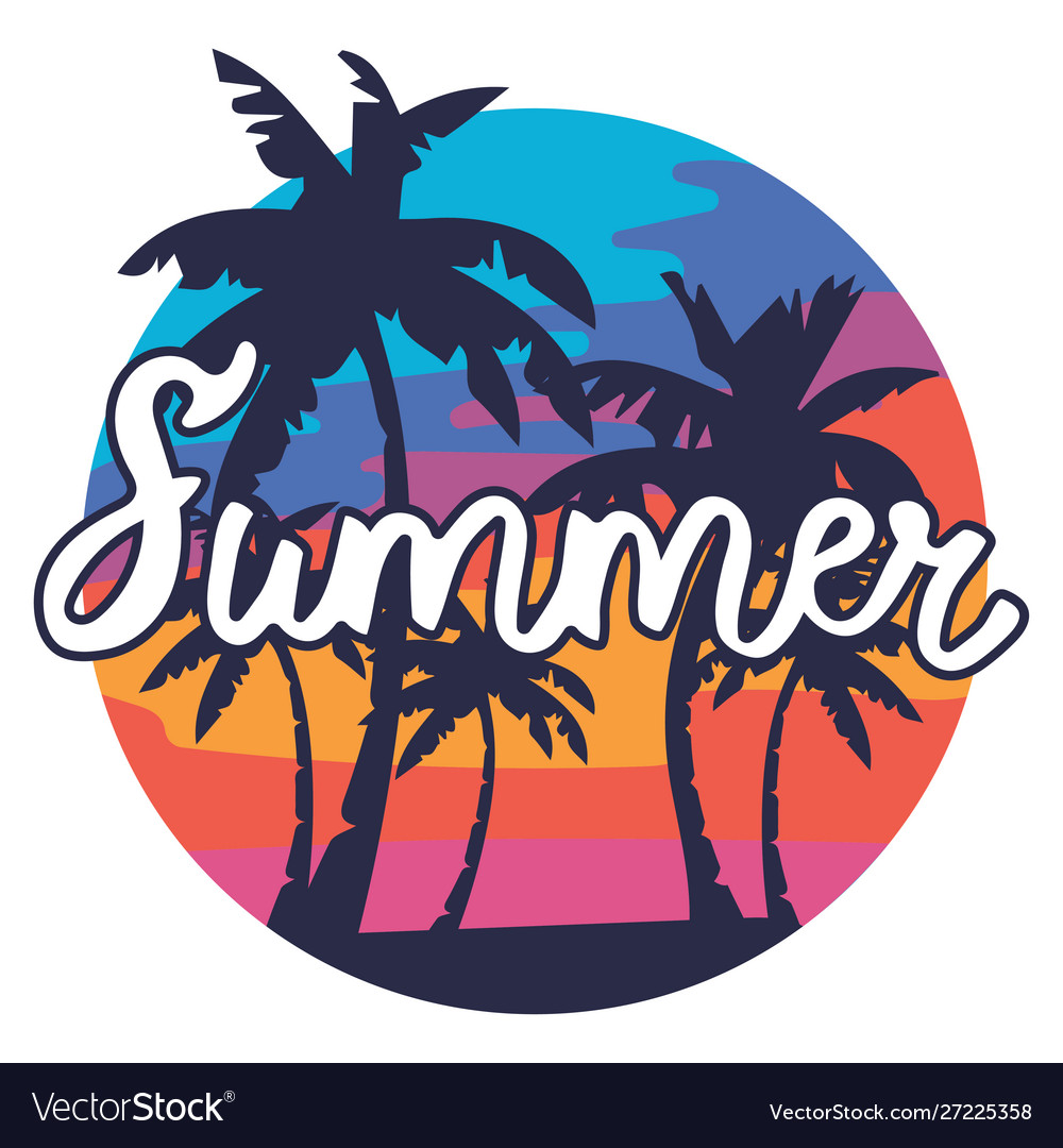 Tropical Beach Palm Tree Print